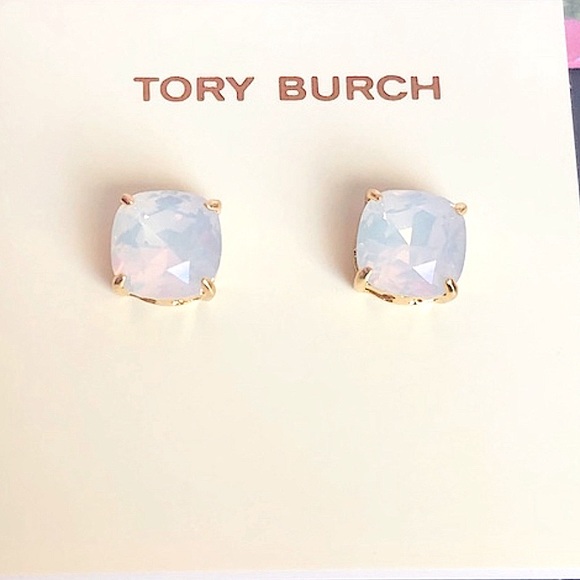 Tory Burch Jewelry - 💎 Tory Burch Gorgeous Stud Opal tone SWAROVSKI Crystal and gold earrings!